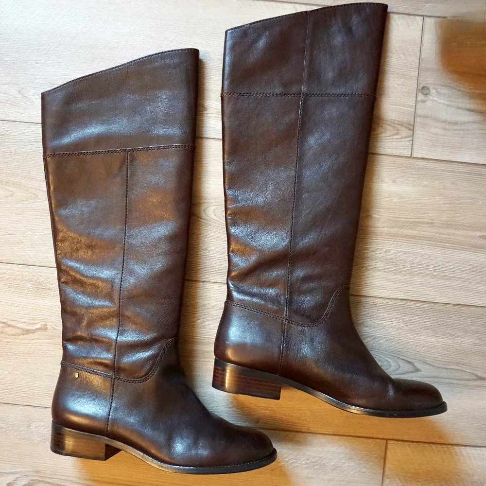 COACH Nancye Leather Knee High Riding Boots Brown size 9 Medium